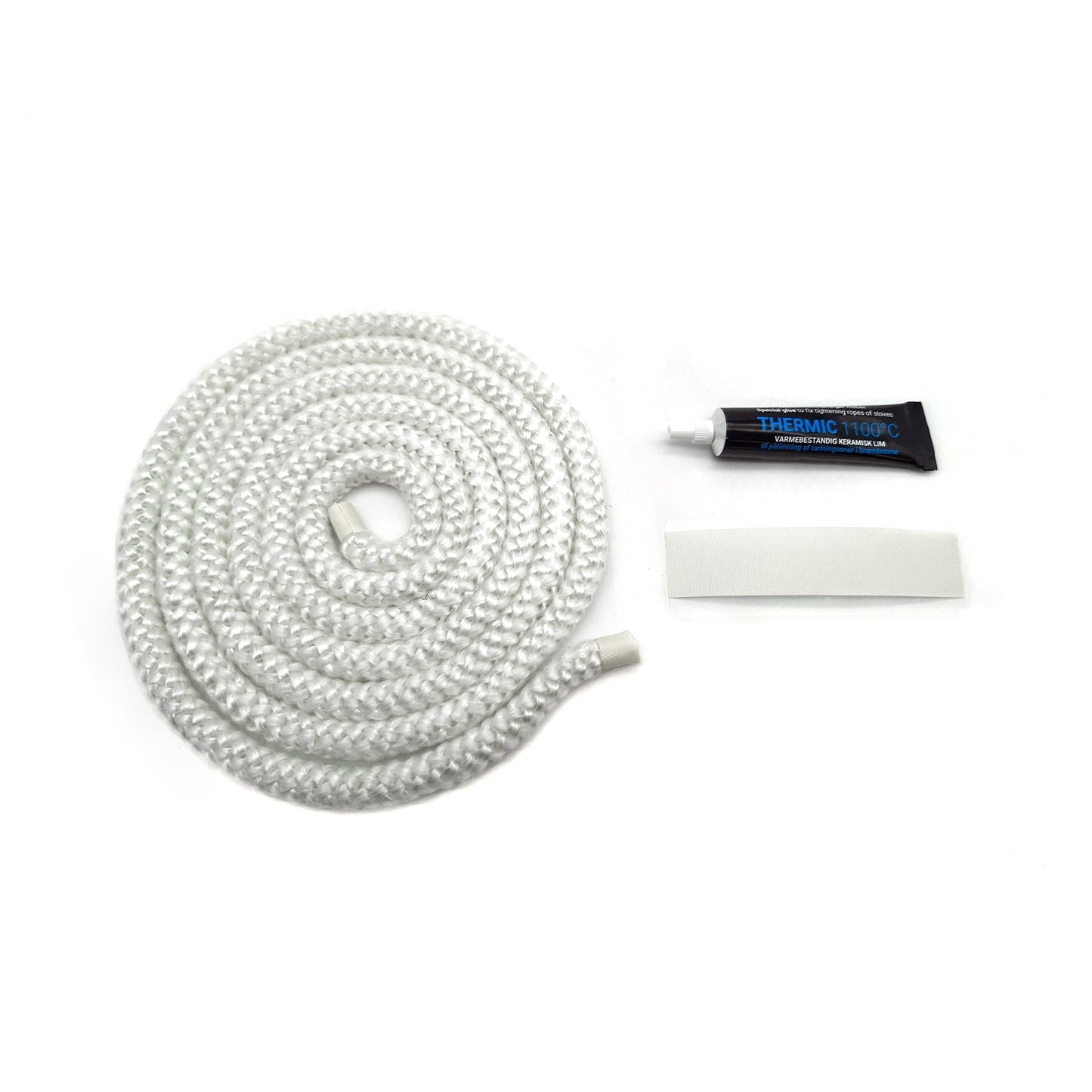 2m Stove Fire Rope Seal & Glue Kit Door Glass Fibre Wood Log Burner 3-18mm - Fire Brick King