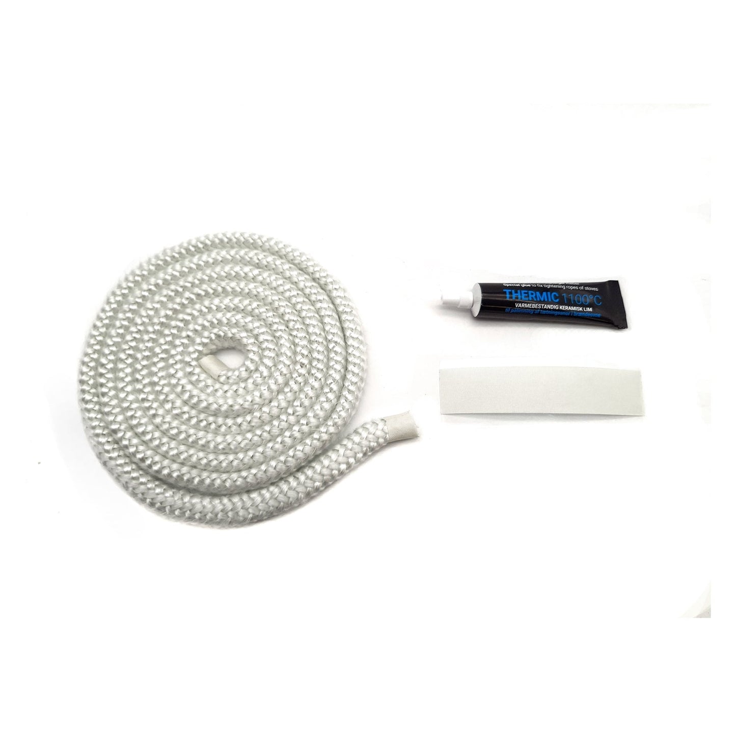 2m Stove Fire Rope Seal & Glue Kit Door Glass Fibre Wood Log Burner 3-18mm - Fire Brick King