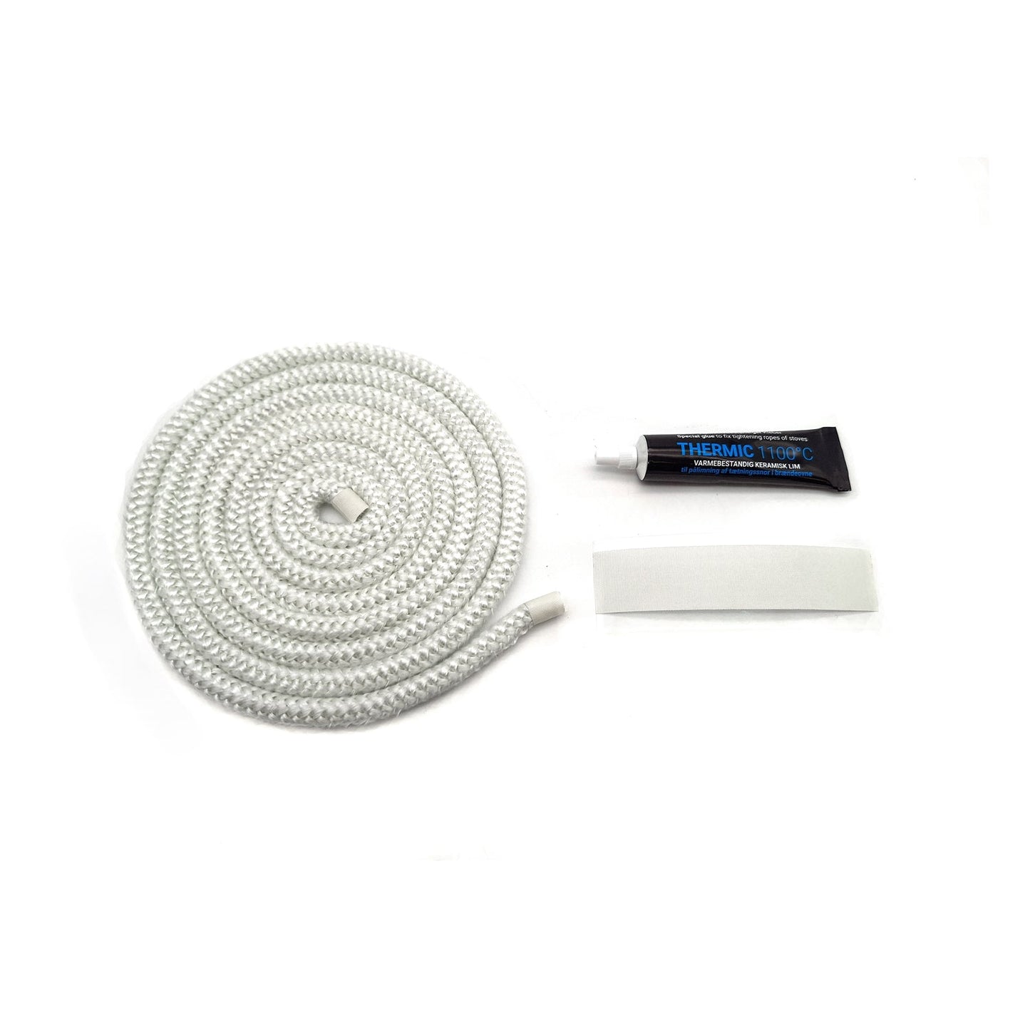 2m Stove Fire Rope Seal & Glue Kit Door Glass Fibre Wood Log Burner 3-18mm - Fire Brick King