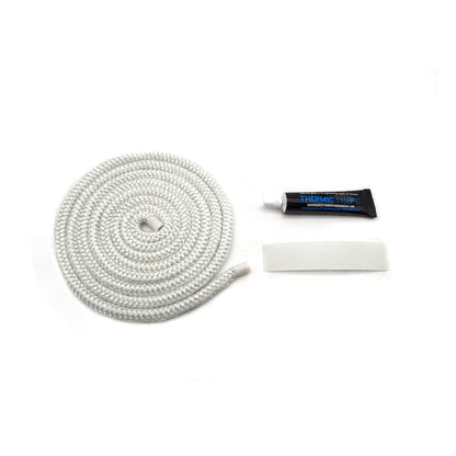 2m Stove Fire Rope Seal & Glue Kit Door Glass Fibre Wood Log Burner 3-18mm - Fire Brick King