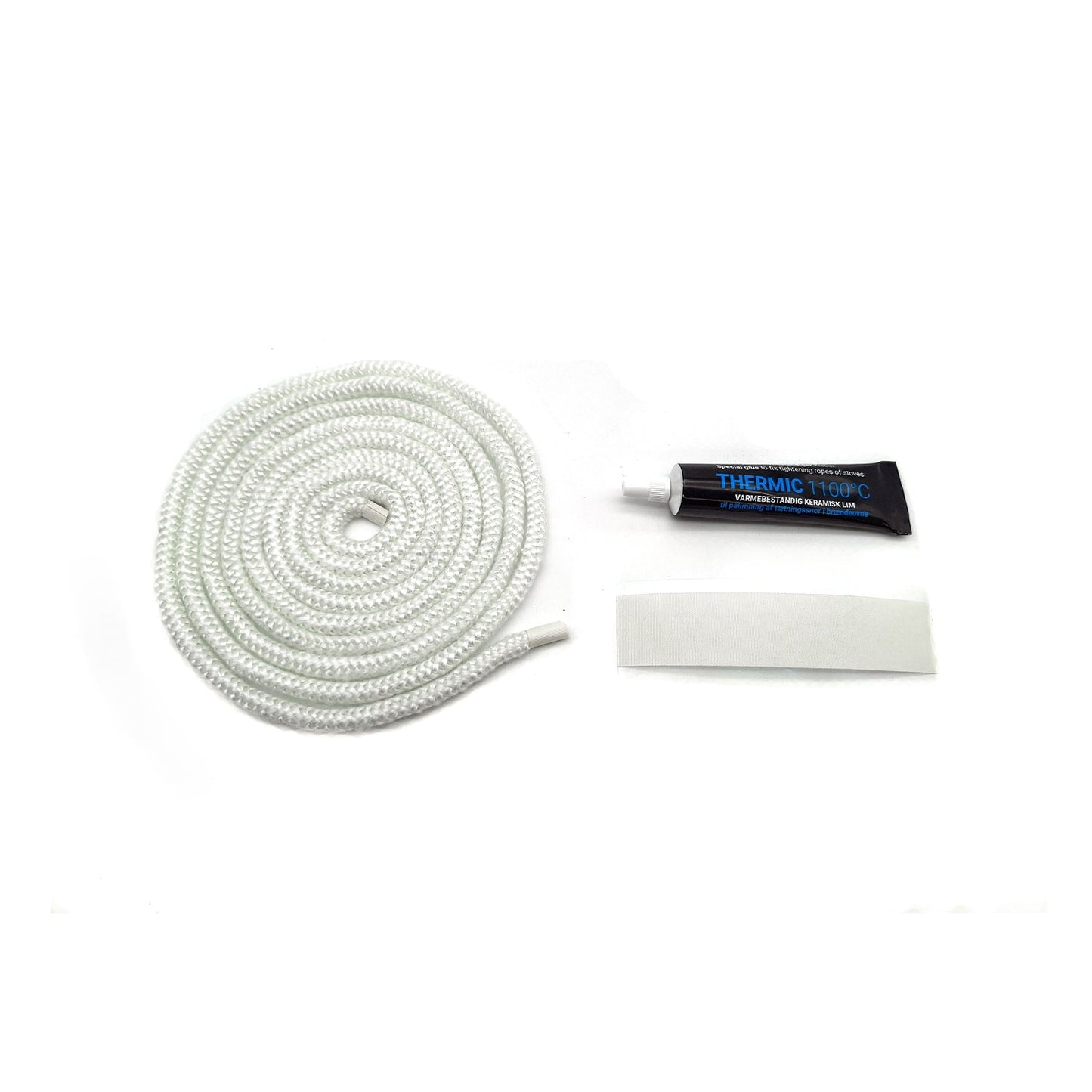 2m Stove Fire Rope Seal & Glue Kit Door Glass Fibre Wood Log Burner 3-18mm - Fire Brick King