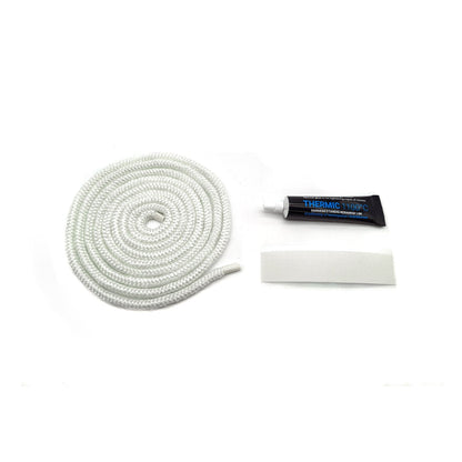 2m Stove Fire Rope Seal & Glue Kit Door Glass Fibre Wood Log Burner 3-18mm - Fire Brick King