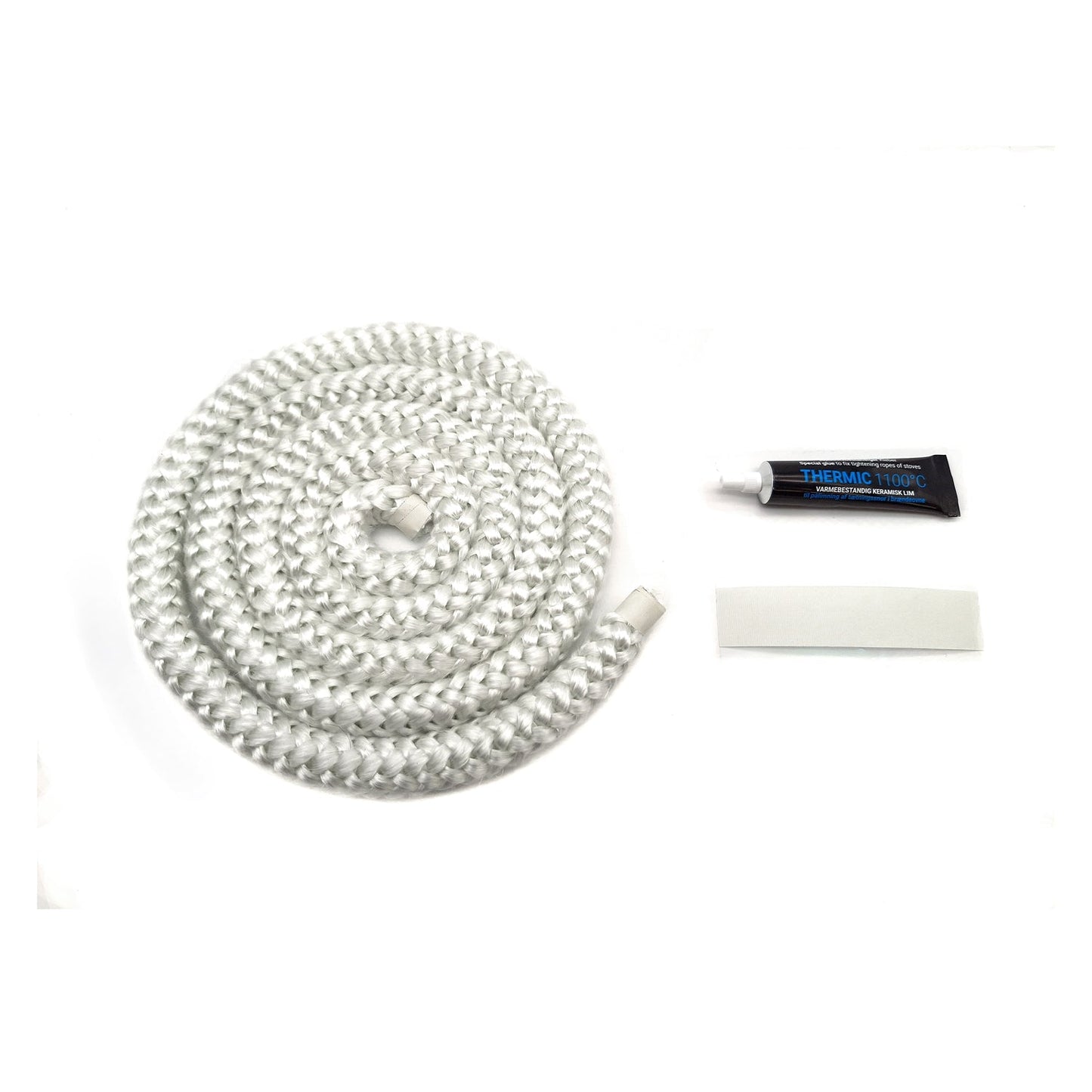 2m Stove Fire Rope Seal & Glue Kit Door Glass Fibre Wood Log Burner 3-18mm - Fire Brick King
