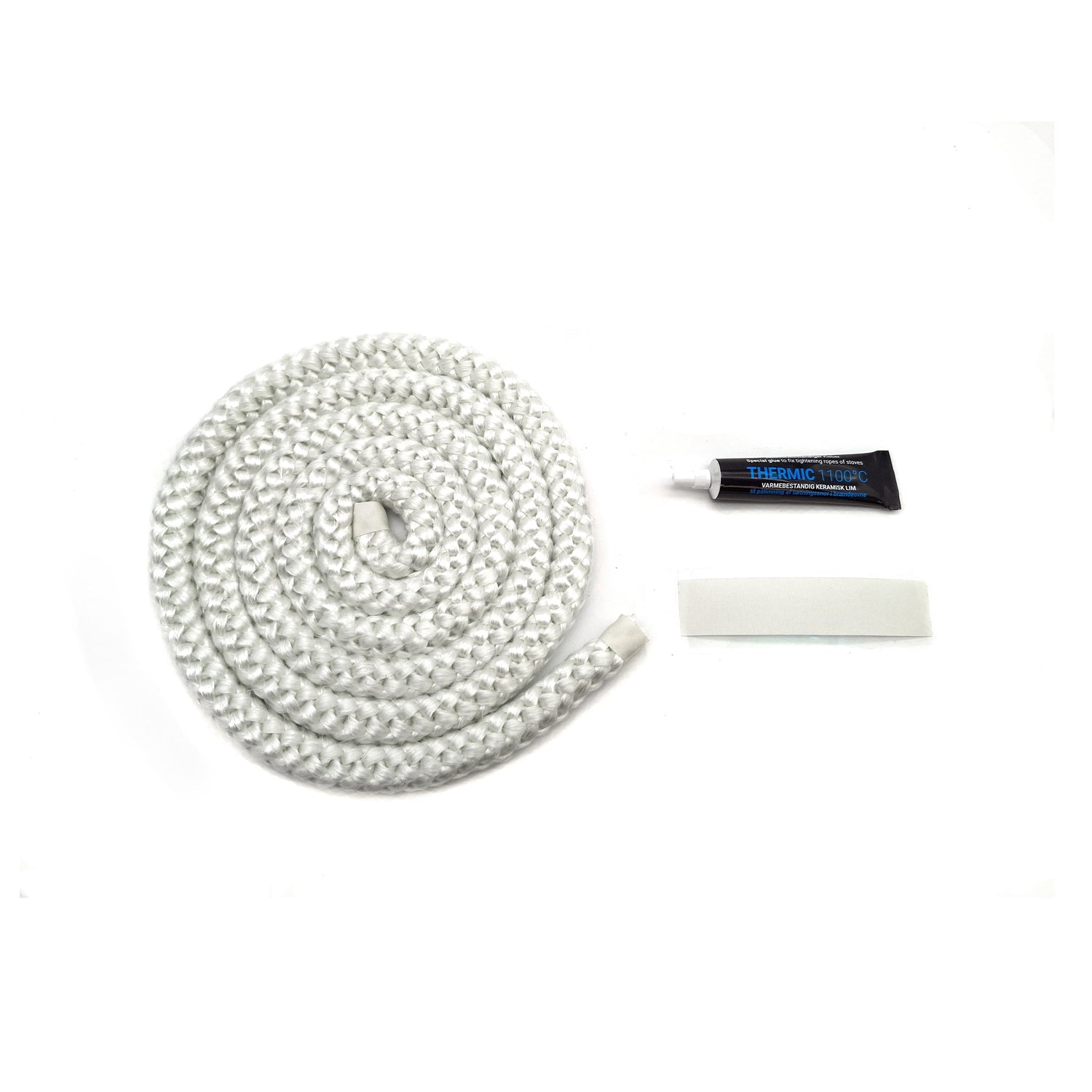 2m Stove Fire Rope Seal & Glue Kit Door Glass Fibre Wood Log Burner 3-18mm - Fire Brick King