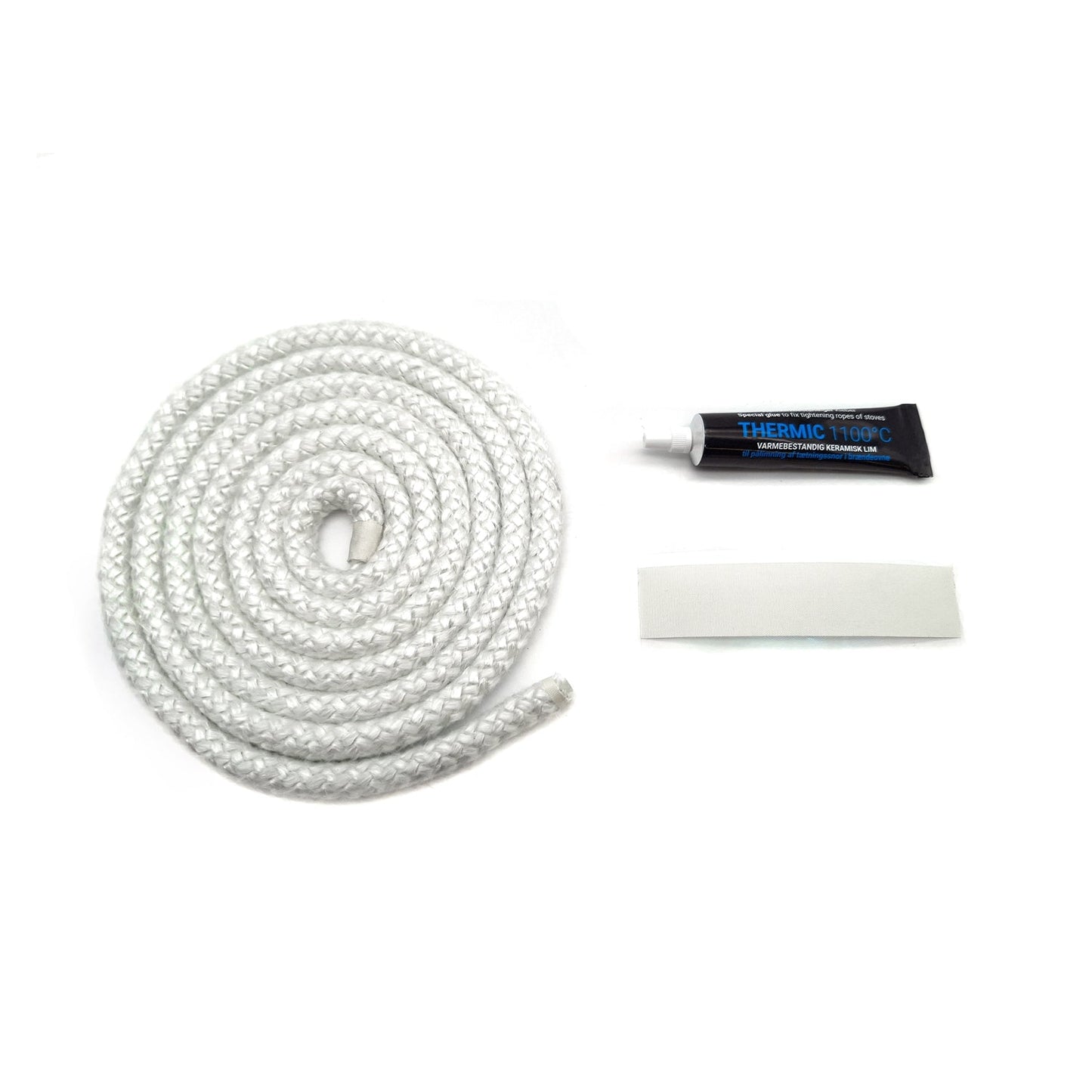 2m Stove Fire Rope Seal & Glue Kit Door Glass Fibre Wood Log Burner 3-18mm - Fire Brick King