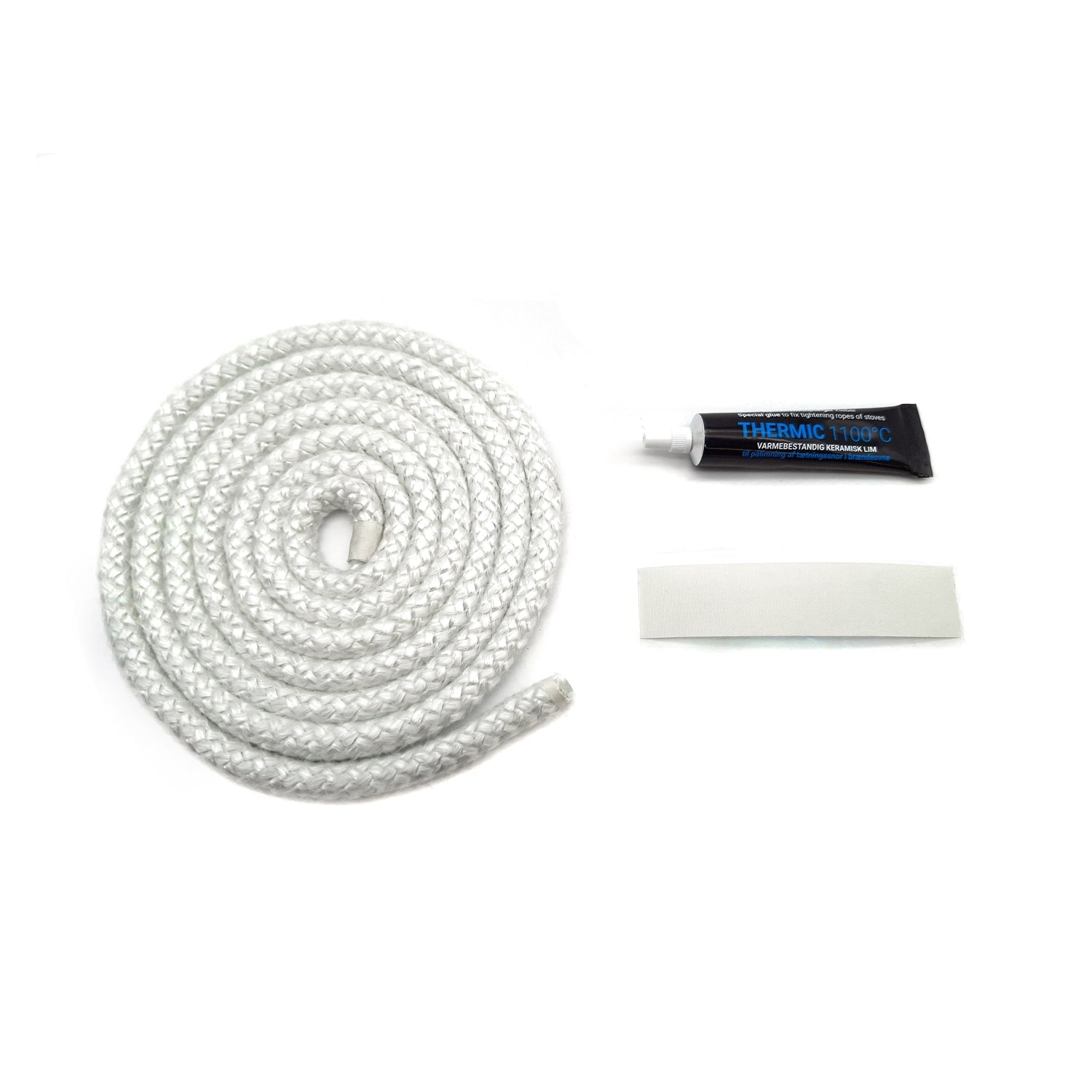 2m Stove Fire Rope Seal & Glue Kit Door Glass Fibre Wood Log Burner 3-18mm - Fire Brick King