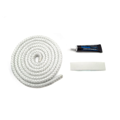 2m Stove Fire Rope Seal & Glue Kit Door Glass Fibre Wood Log Burner 3-18mm - Fire Brick King