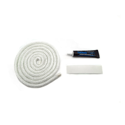 2m Stove Fire Rope Seal & Glue Kit Door Glass Fibre Wood Log Burner 3-18mm - Fire Brick King