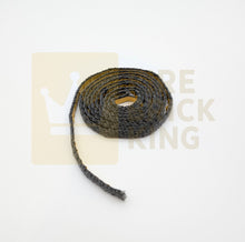 Flat woven rope seal with self-adhesive backing for stove door