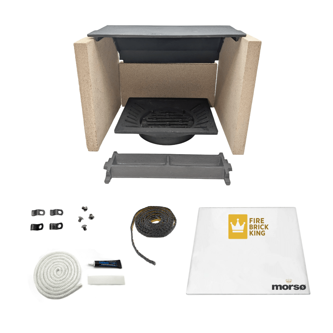 Morso Squirrel 1410 / 1430 / 1440 Complete Refurb Kit inc. Glass & Seals - Fire Brick King